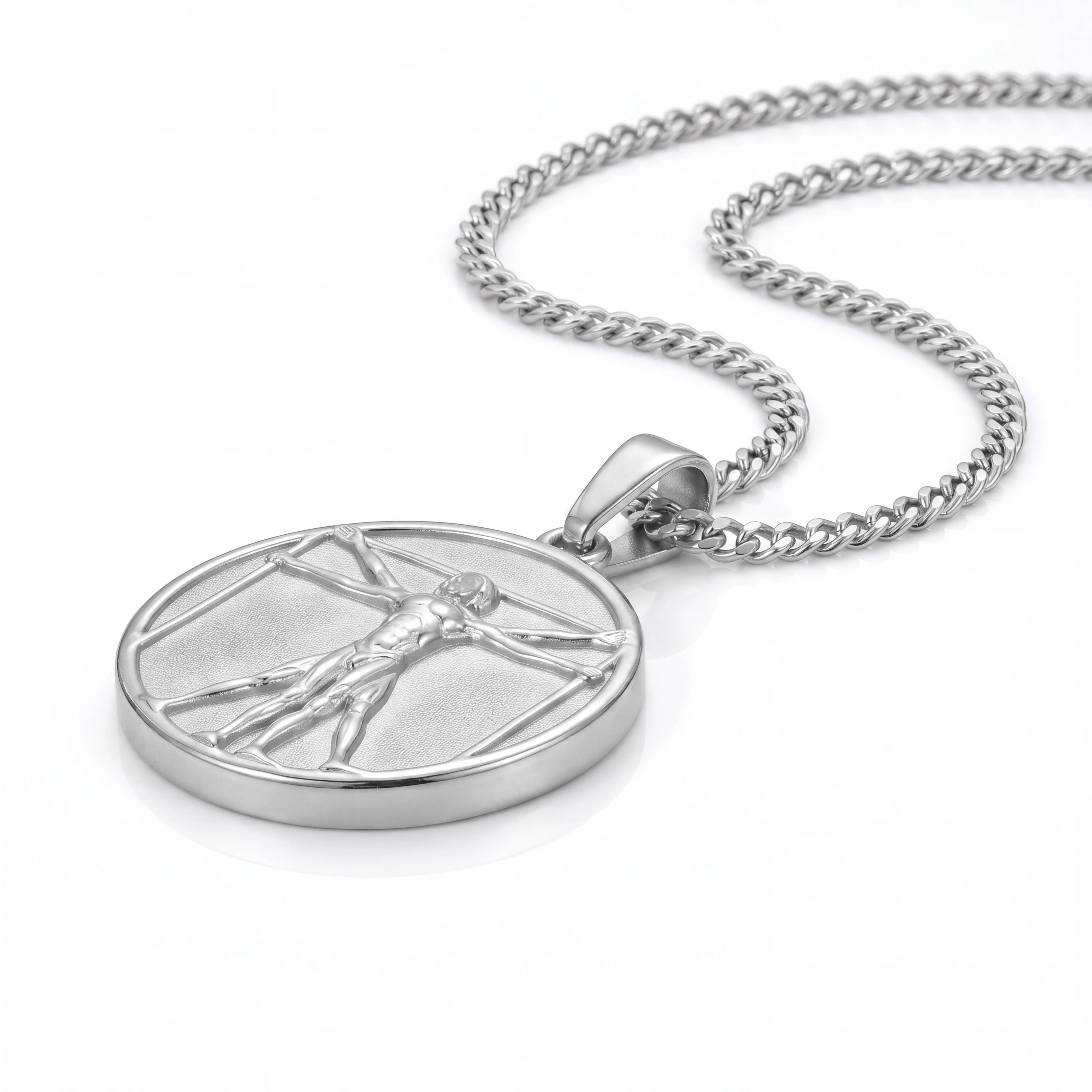 Vitruvian Man Pendant (Silver)