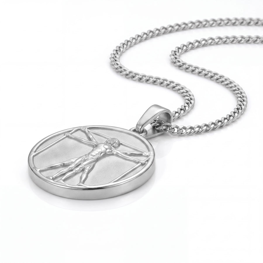 Vitruvian Man Pendant (Silver)